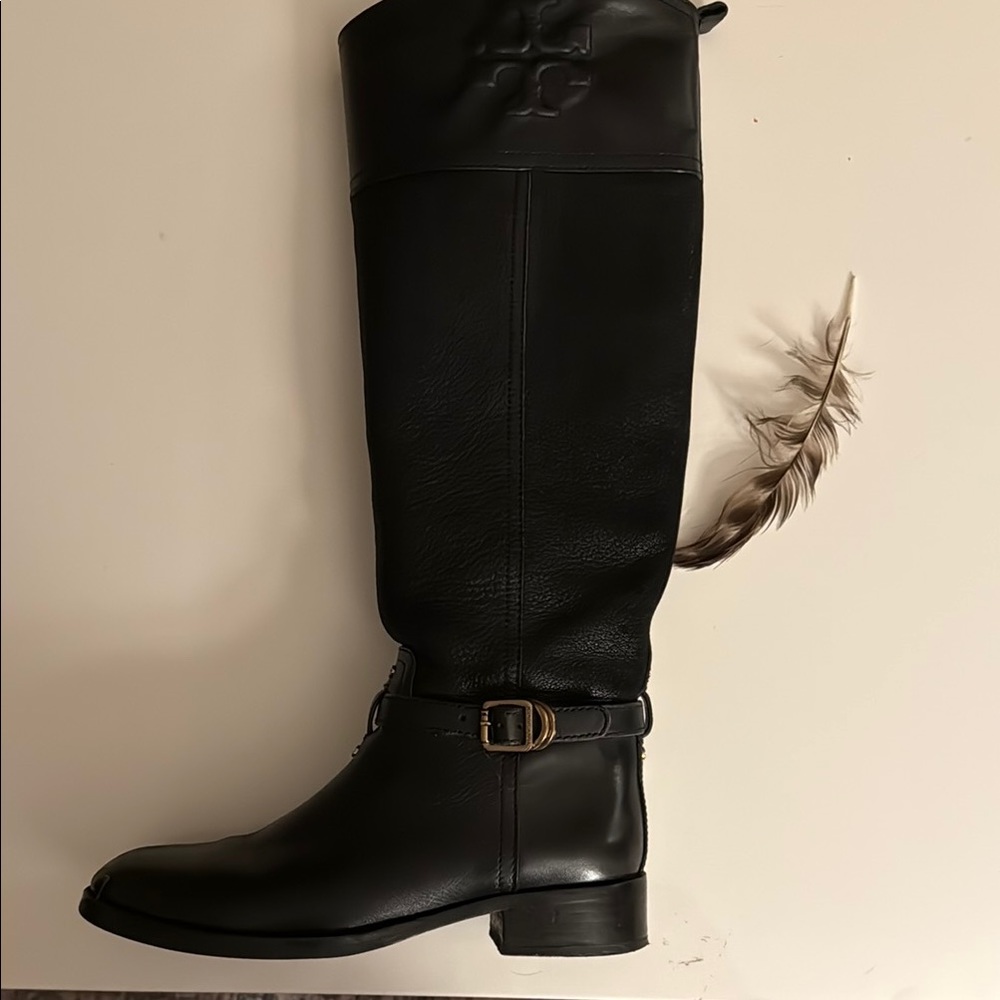 Tory Burch Black  Leather Boots